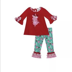 Rare Editions Toddler Girls Pig Leggings Set